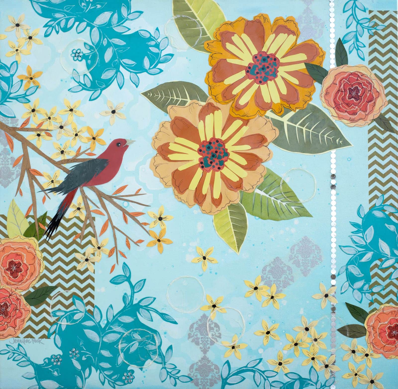 Ashlar — layered paper collage by Jennifer Peck