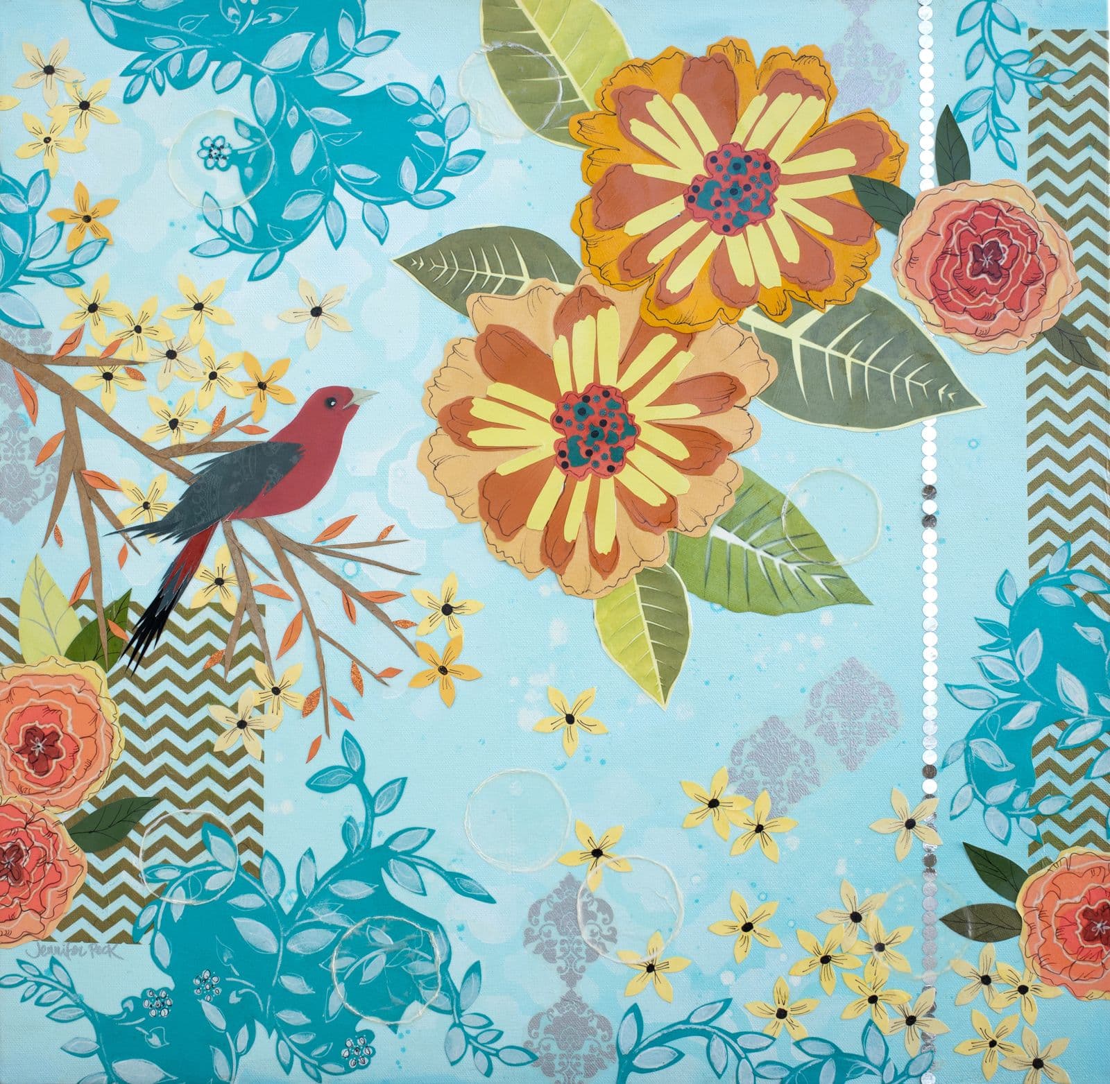 Ashlar — layered paper collage by Jennifer Peck