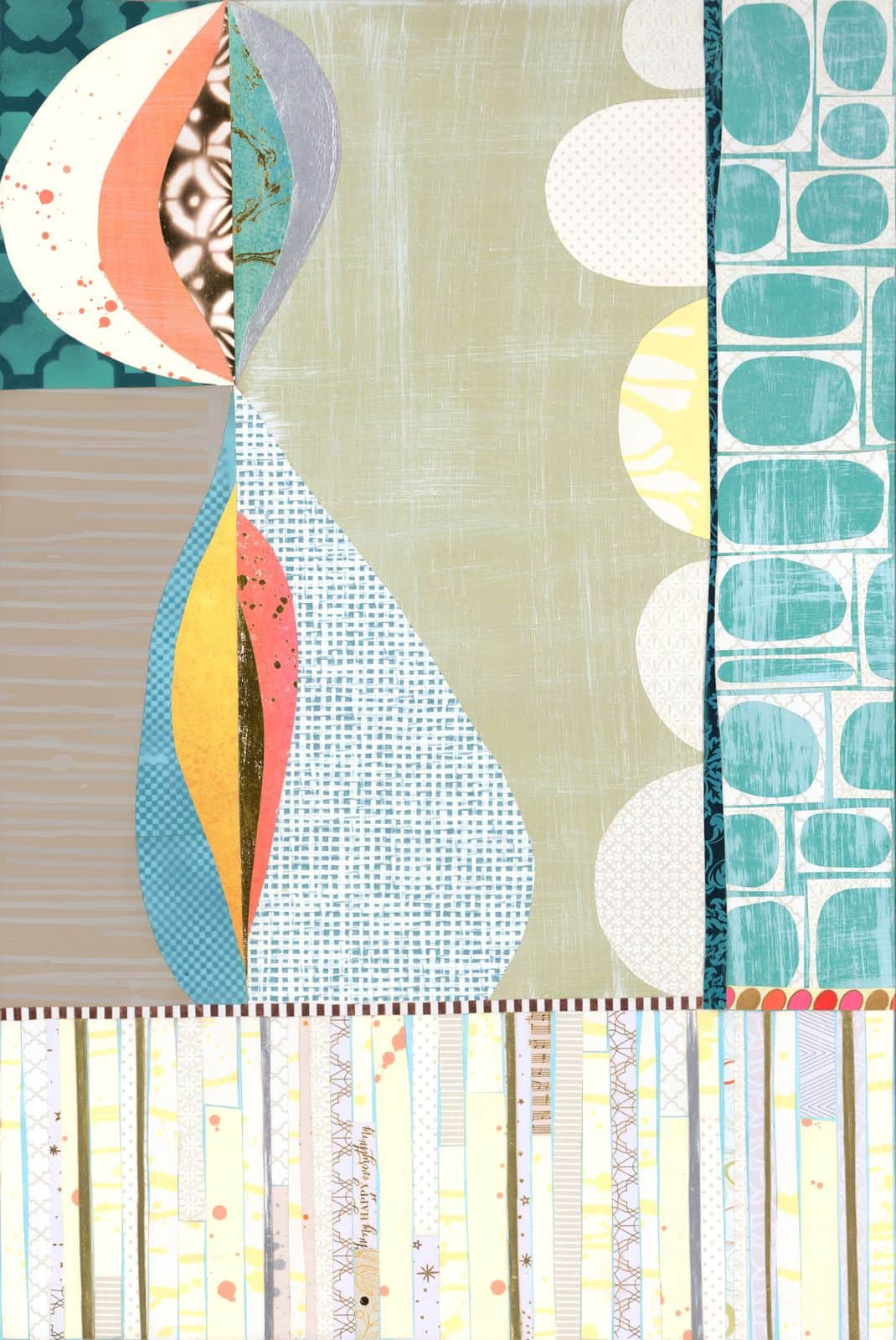 Bahama Mama — layered paper collage by Jennifer Peck