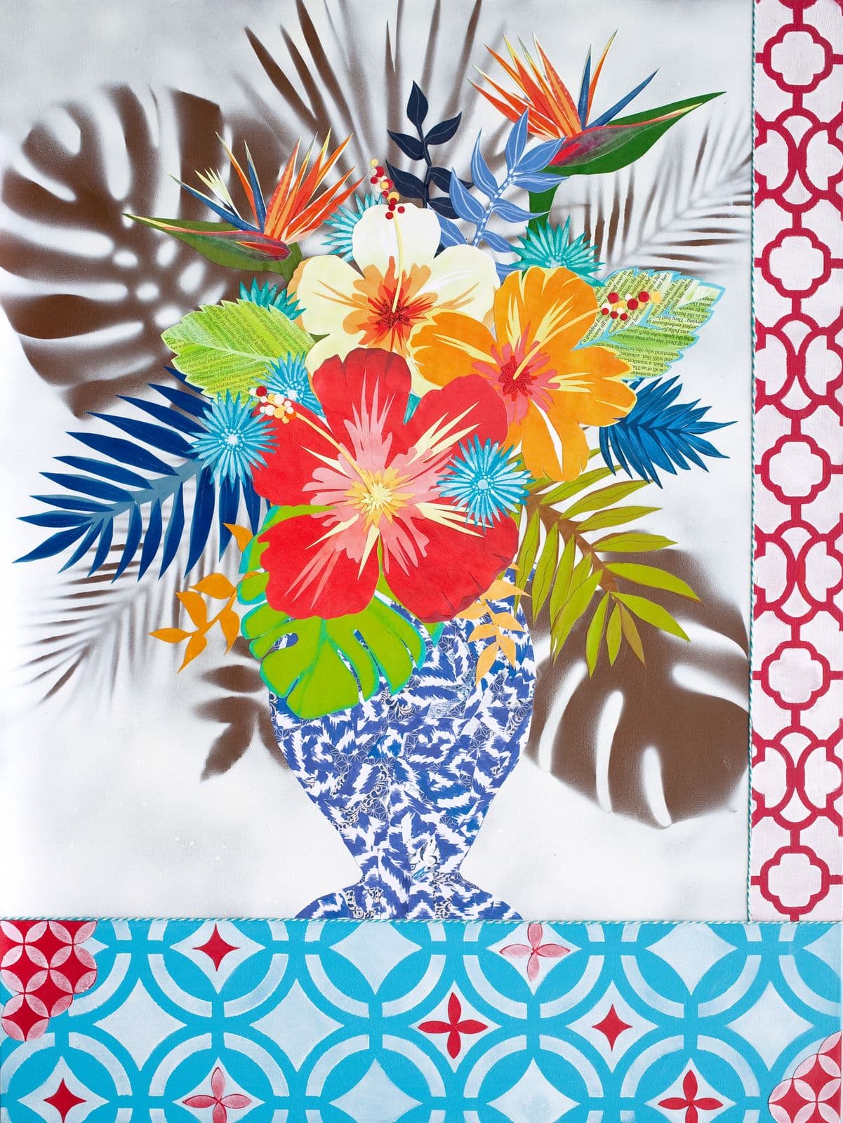 Beautiful but Brief — layered paper collage by Jennifer Peck