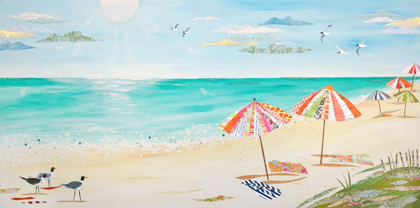 Best Day Ever — layered paper collage by Jennifer Peck