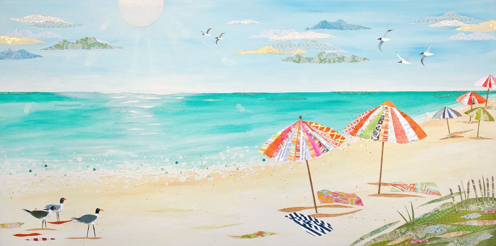 Best Day Ever — layered paper collage by Jennifer Peck
