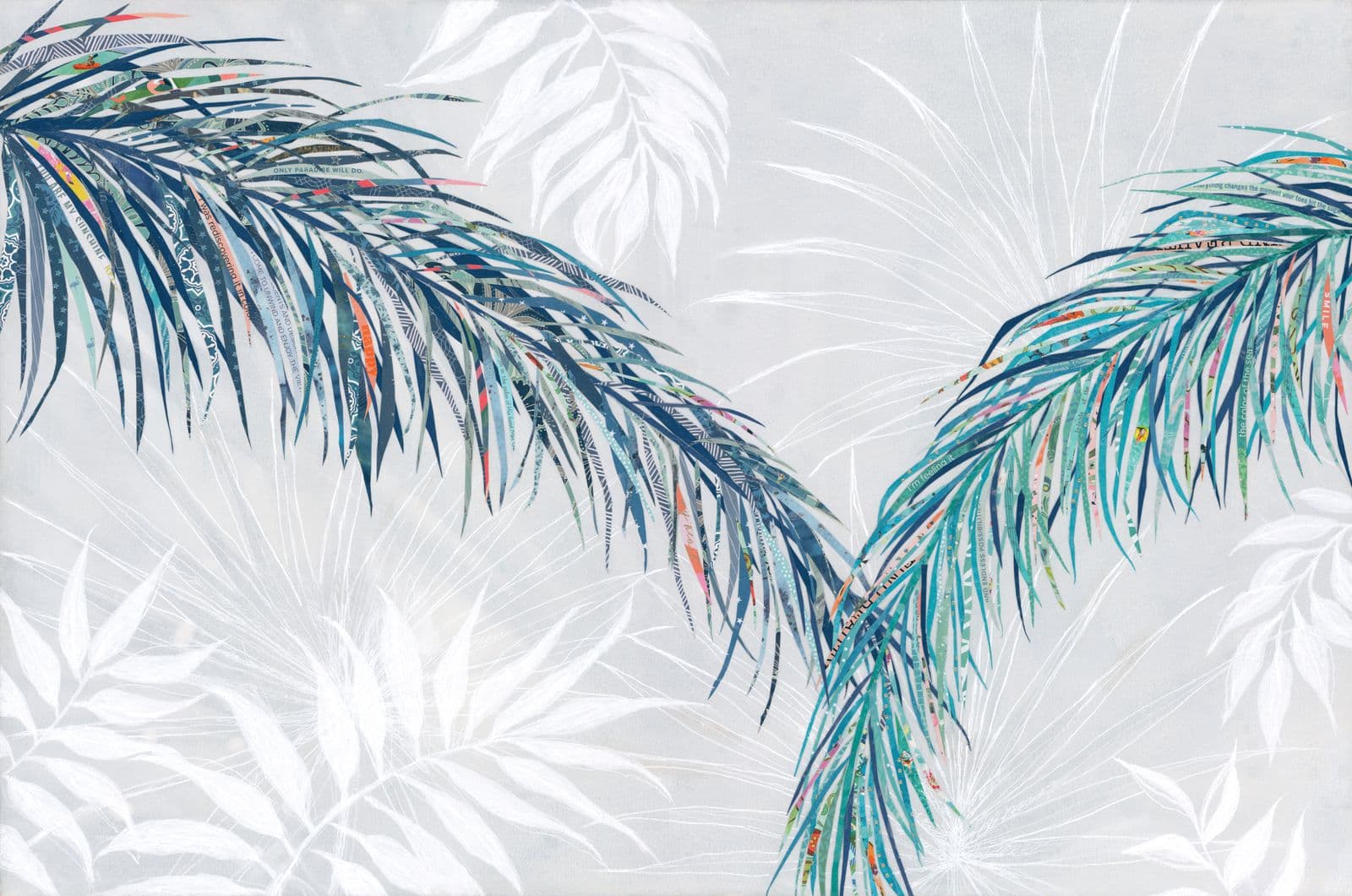 Best Fronds Forever — layered paper collage by Jennifer Peck