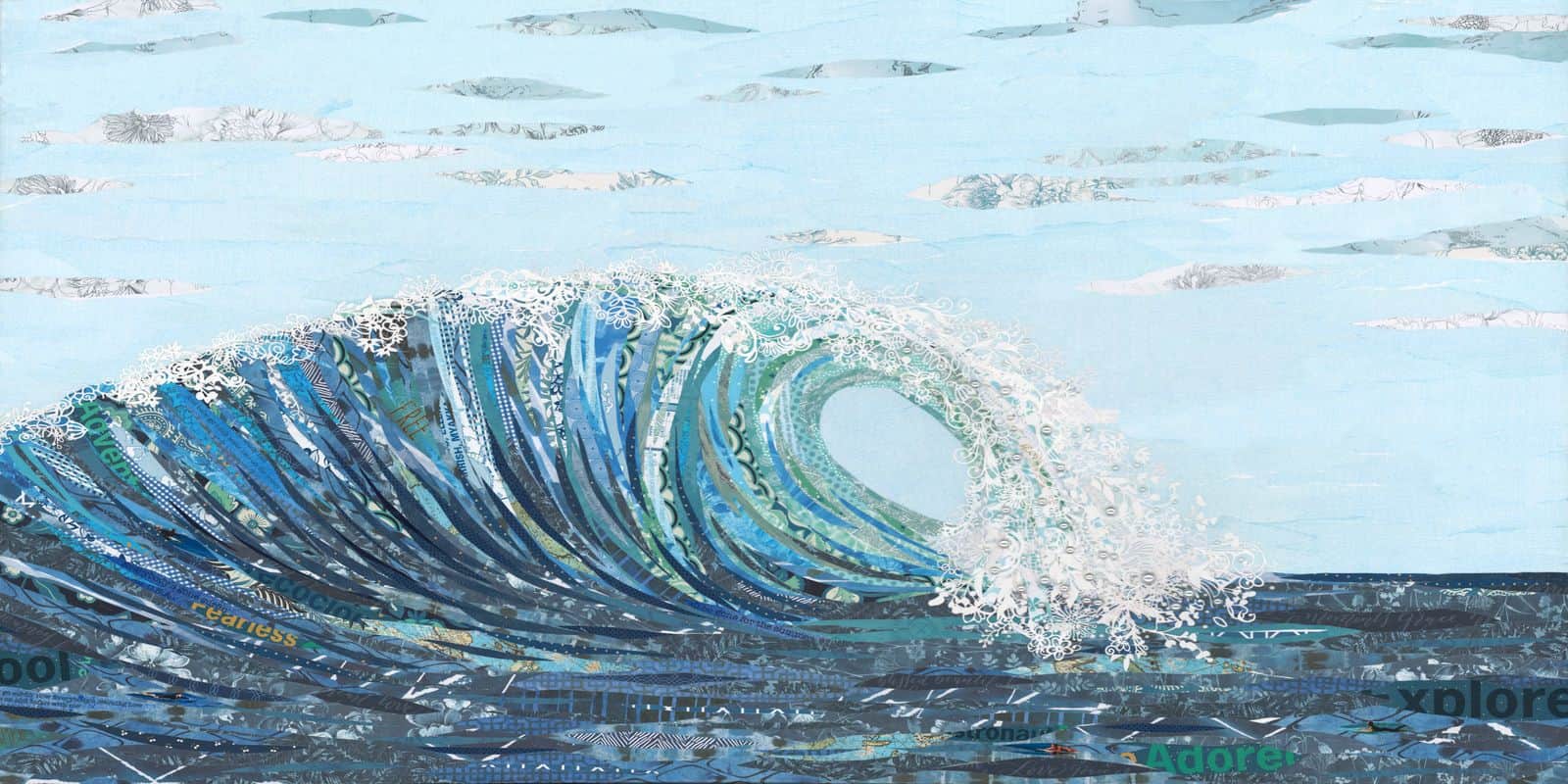 Big Kahuna — layered paper collage by Jennifer Peck
