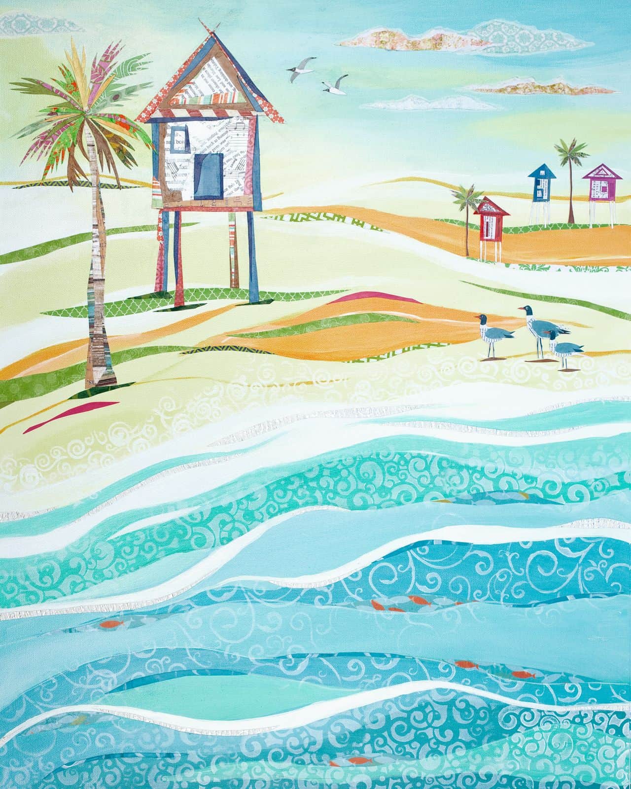 Cisco's Paradise — layered paper collage by Jennifer Peck