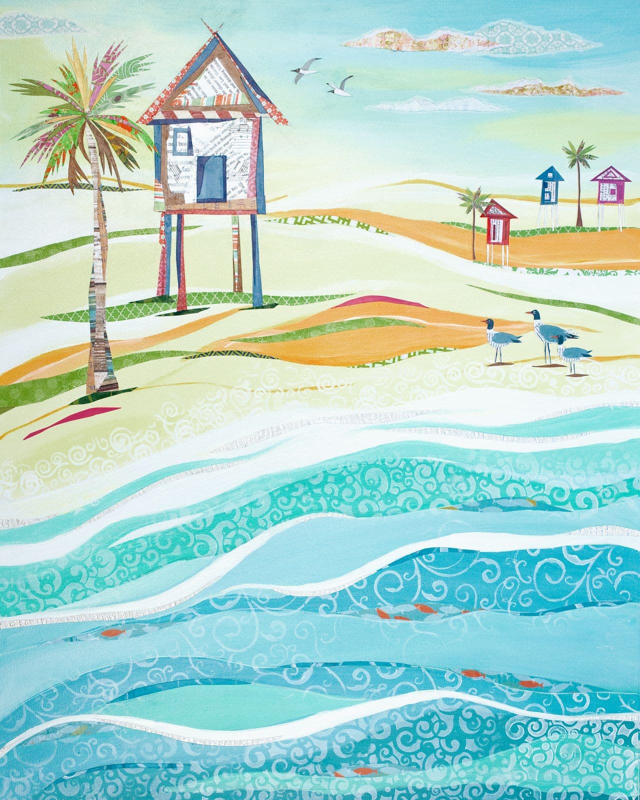 Cisco's Paradise — layered paper collage by Jennifer Peck