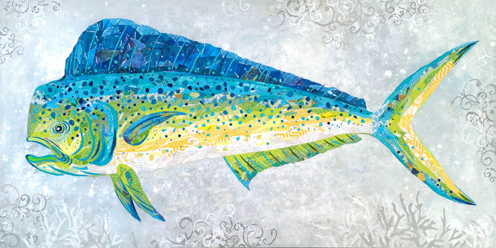 Color Me Caught — layered paper collage by Jennifer Peck