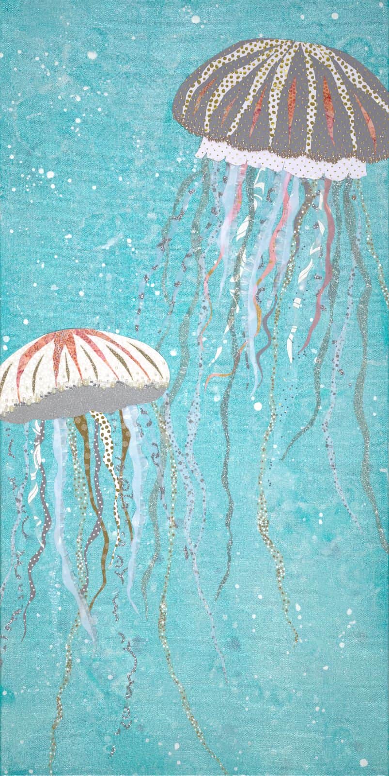 Crystal Jelly — layered paper collage by Jennifer Peck