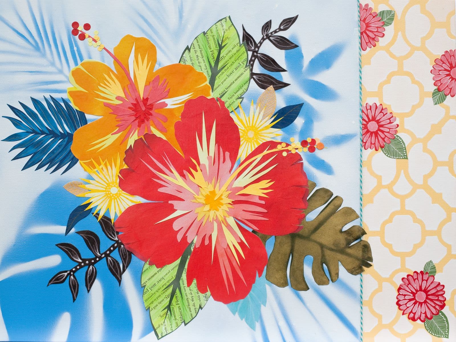 Disco Belle — layered paper collage by Jennifer Peck