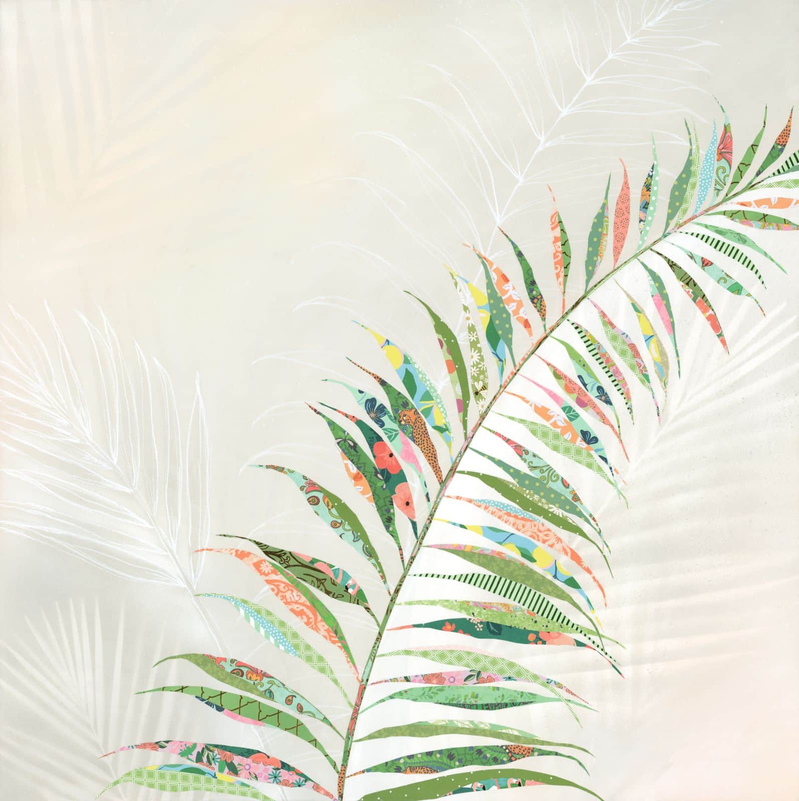 Eden — layered paper collage by Jennifer Peck