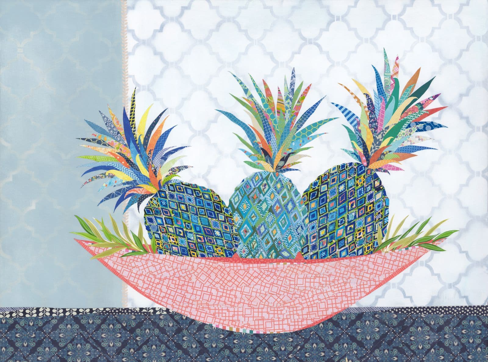 Fruit for Thought — layered paper collage by Jennifer Peck