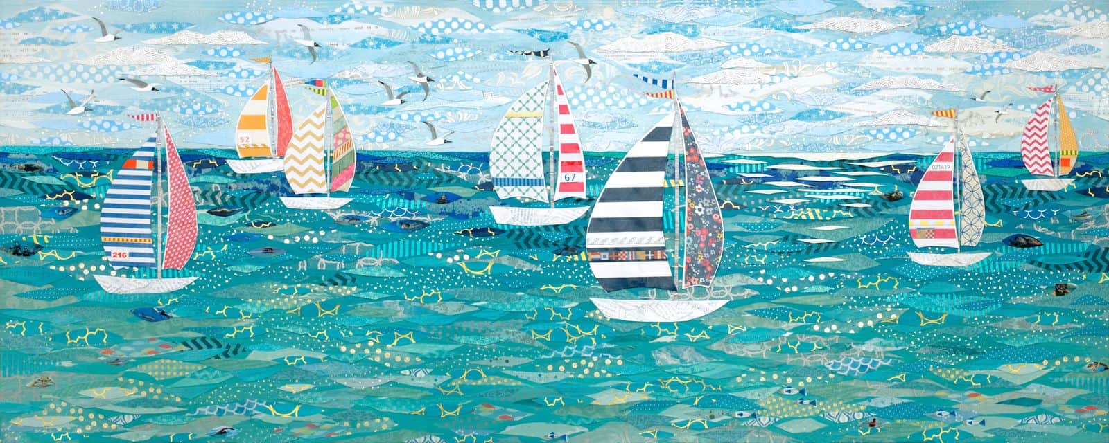 Gone with the Wind — layered paper collage by Jennifer Peck