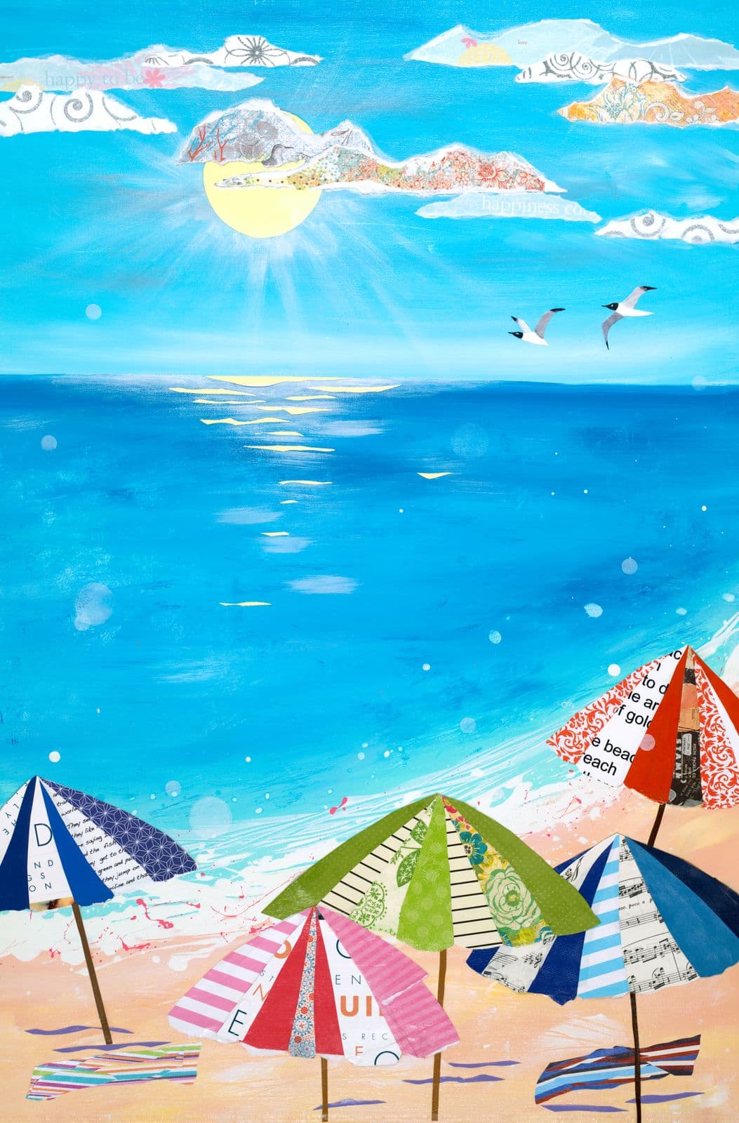 Good Day Sunshine — layered paper collage by Jennifer Peck