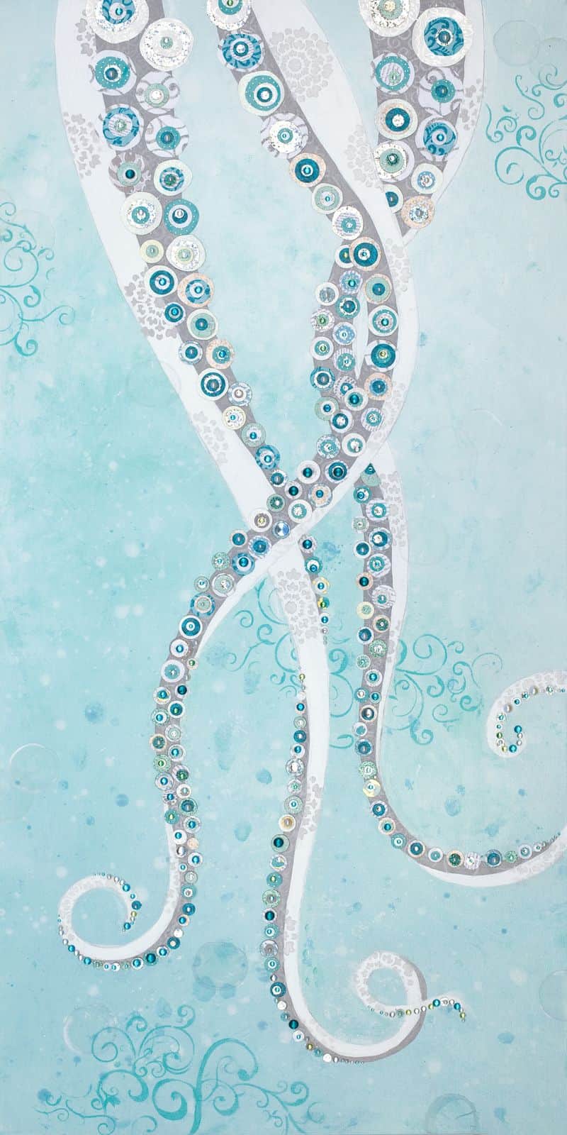 Happy Feet — layered paper collage by Jennifer Peck