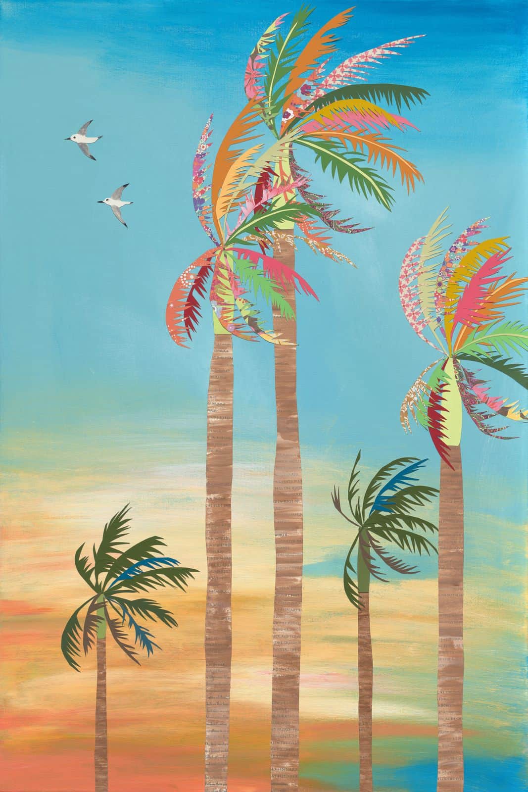 Happy Hour — layered paper collage by Jennifer Peck