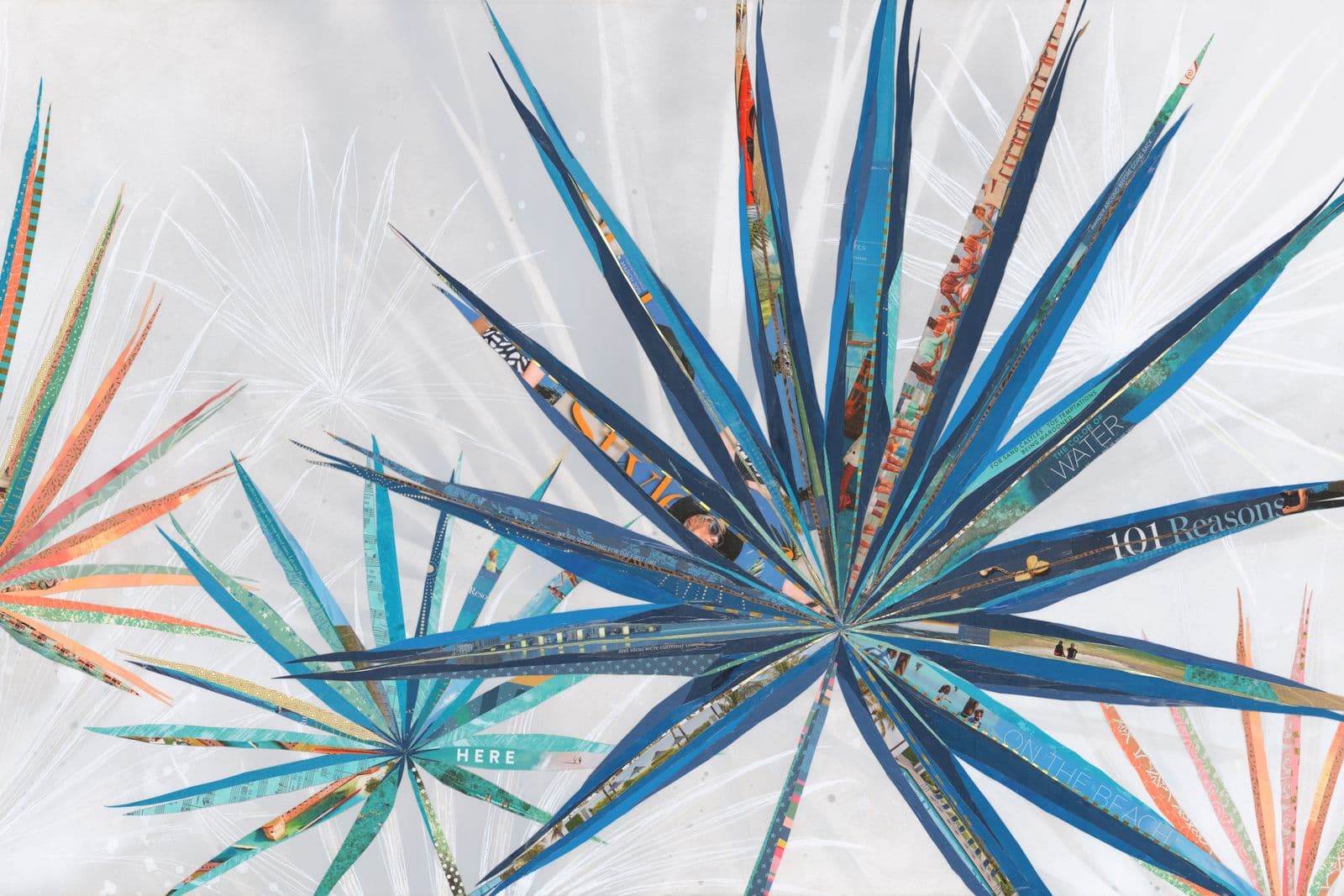 I'm a Big Fan — layered paper collage by Jennifer Peck