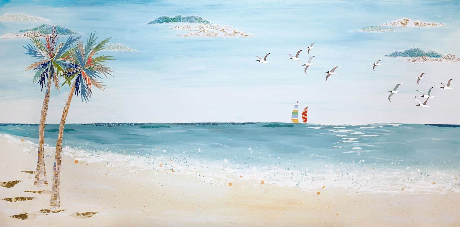 Into the Mystic — layered paper collage by Jennifer Peck