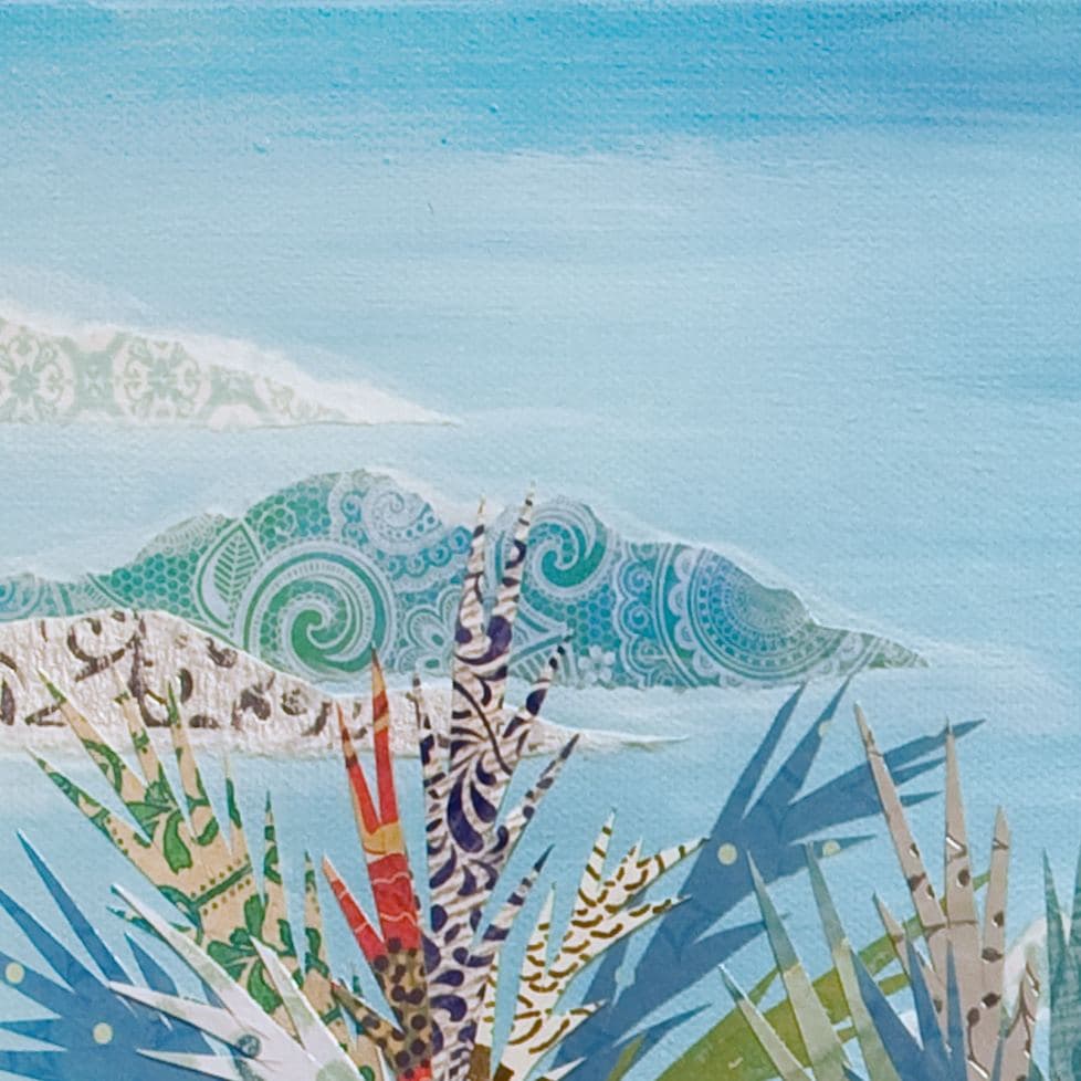 Into the Mystic - Left — texture detail of the layered paper collage