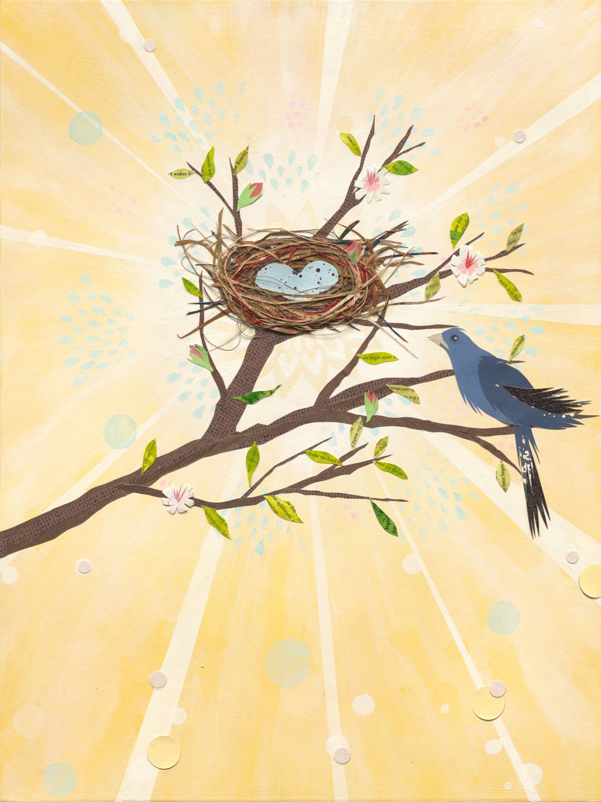 Love is Real — layered paper collage by Jennifer Peck