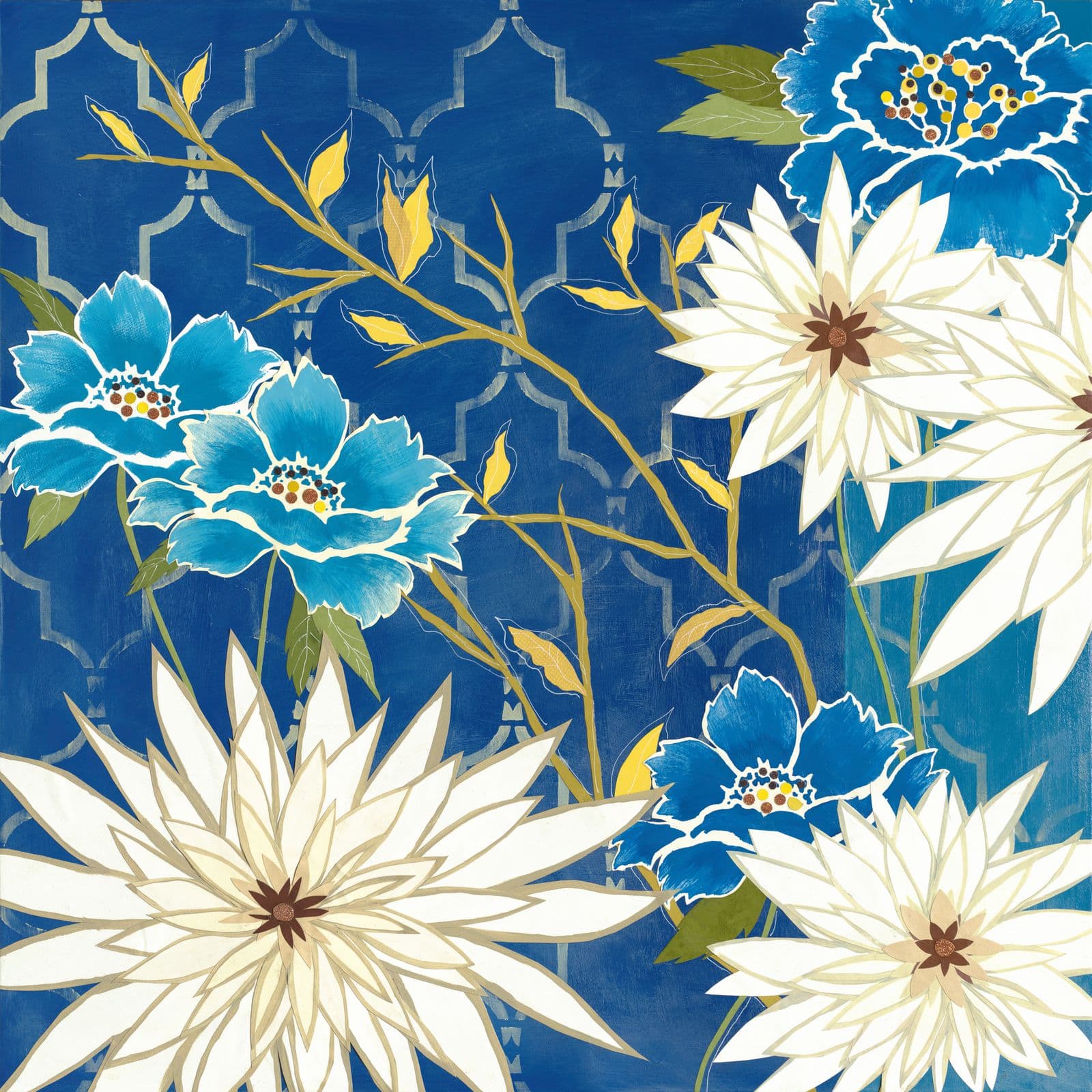 Moxie Blossom — layered paper collage by Jennifer Peck