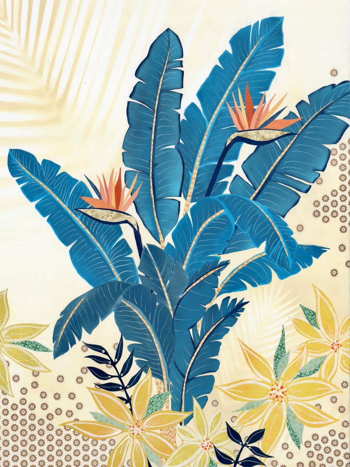 My Blue Heaven — layered paper collage by Jennifer Peck