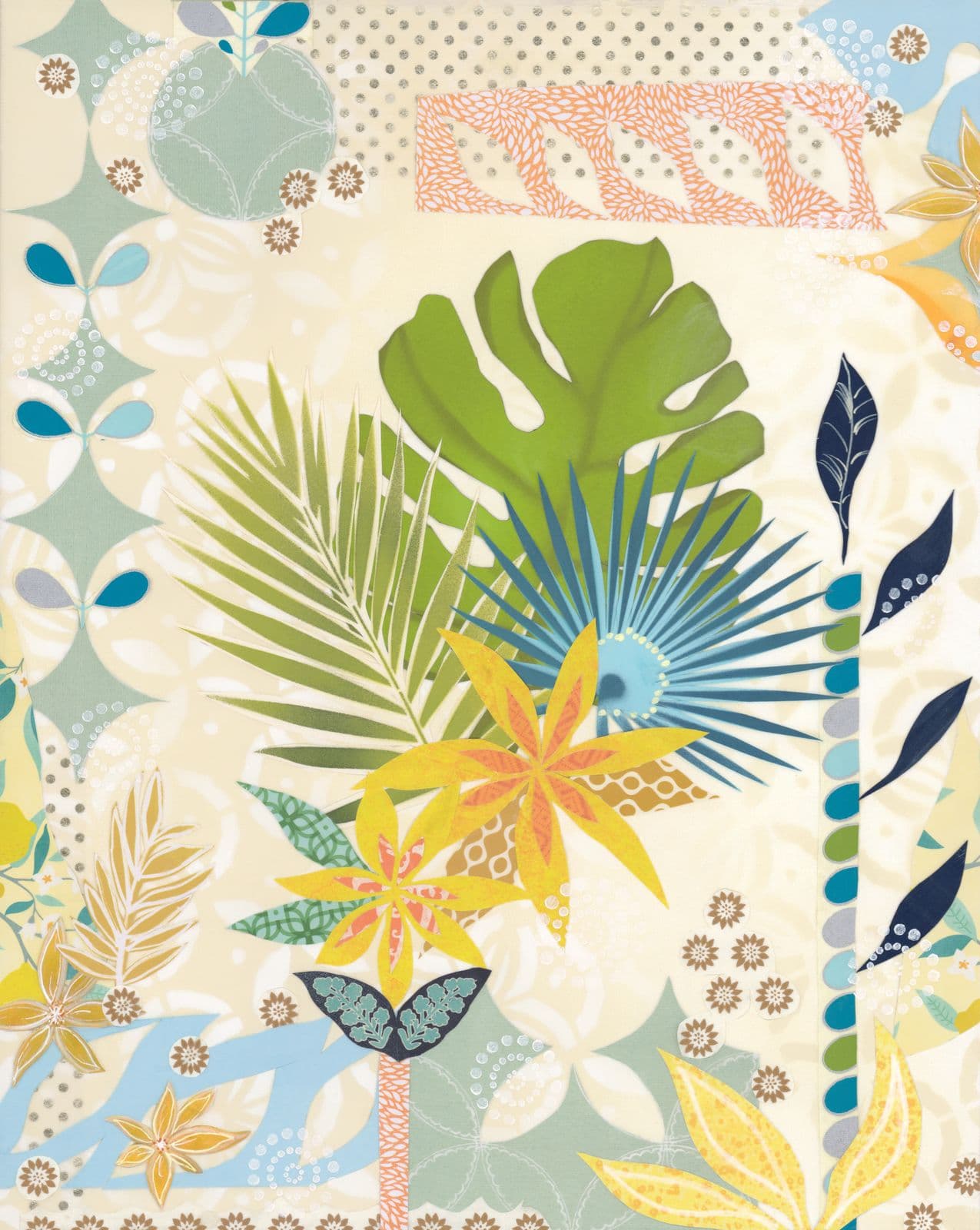 Secret Garden — layered paper collage by Jennifer Peck