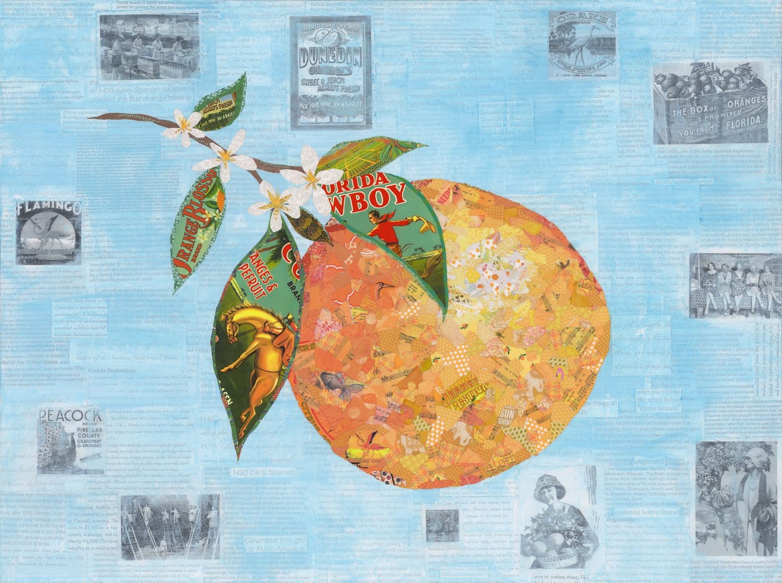 Orange You Glad — layered paper collage by Jennifer Peck