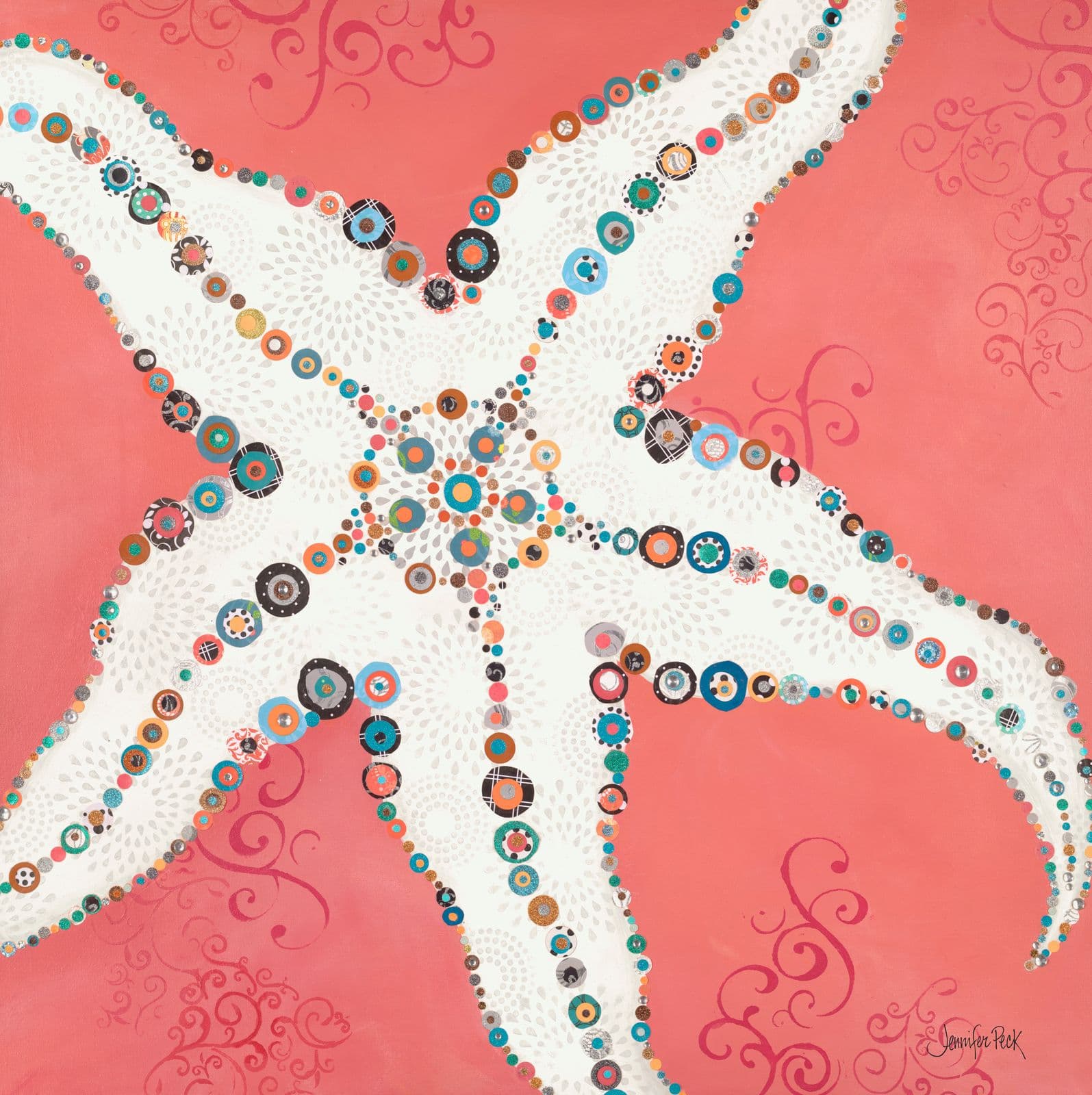 Starbright — layered paper collage by Jennifer Peck