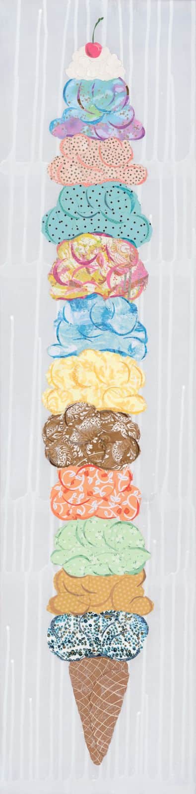 Scoop, There It Is — layered paper collage by Jennifer Peck
