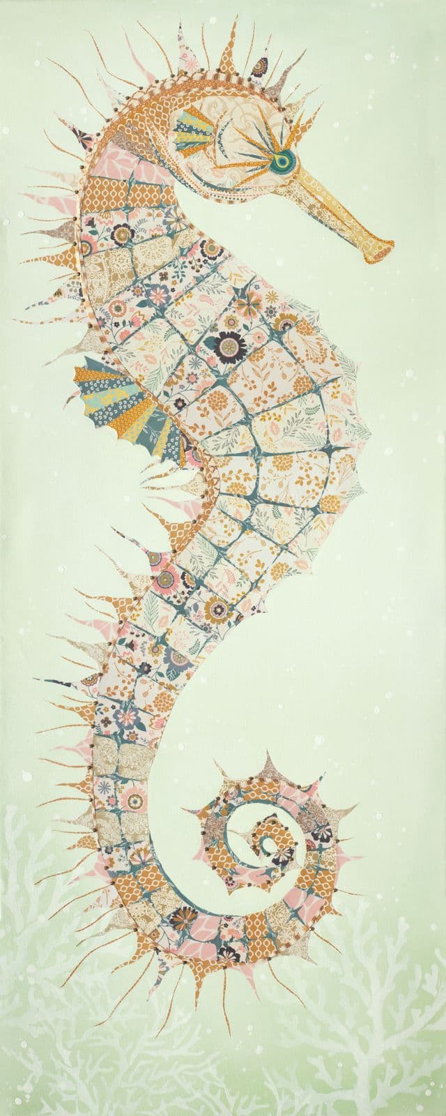 Seabiscuit — layered paper collage by Jennifer Peck
