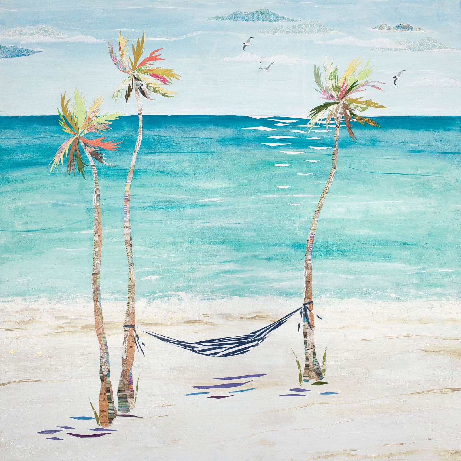 Seas the Day — layered paper collage by Jennifer Peck