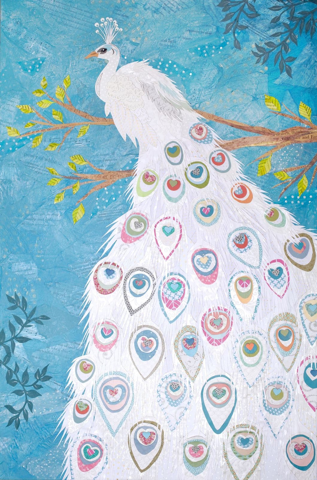 Serendipitous Sentinel — layered paper collage by Jennifer Peck