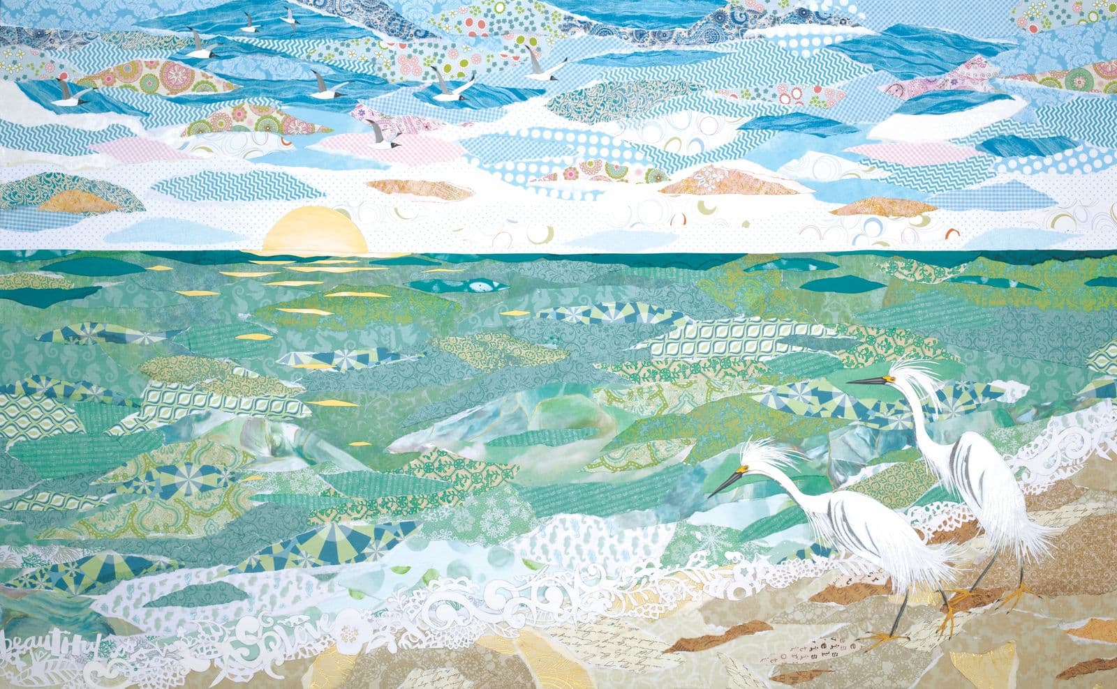 Silent Partners — layered paper collage by Jennifer Peck