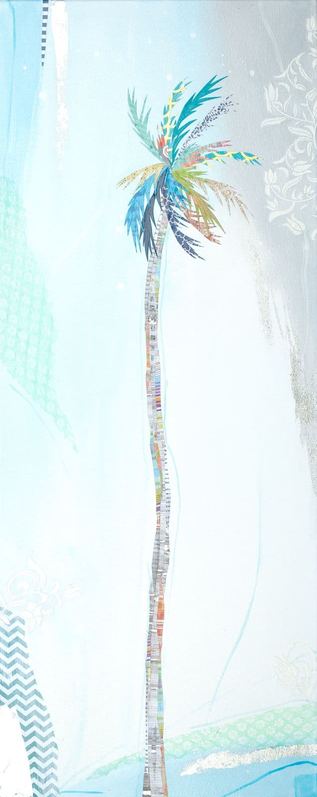 Soul Palm — layered paper collage by Jennifer Peck
