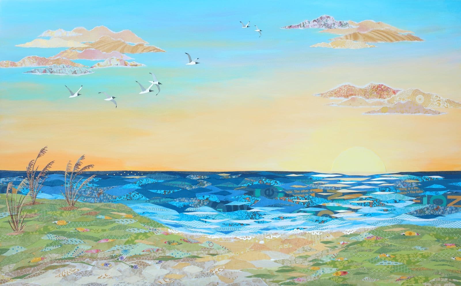 Sunkissed — layered paper collage by Jennifer Peck