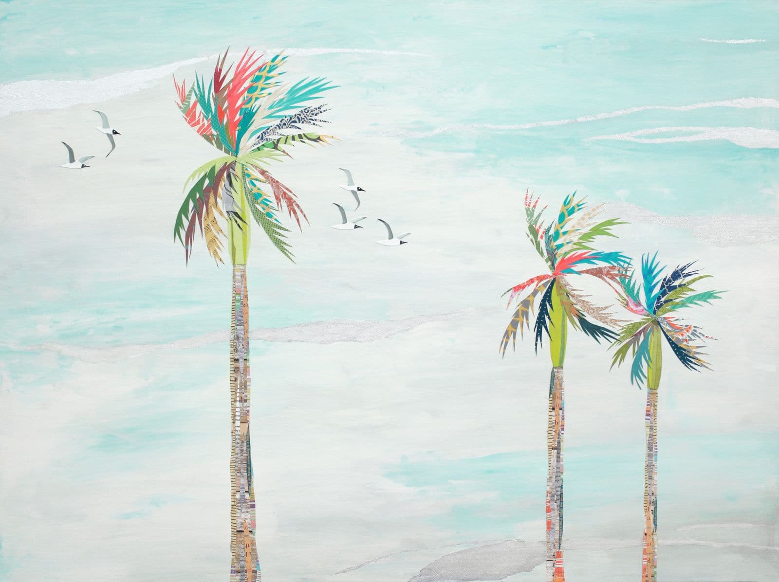 They Call Me the Breeze — layered paper collage by Jennifer Peck