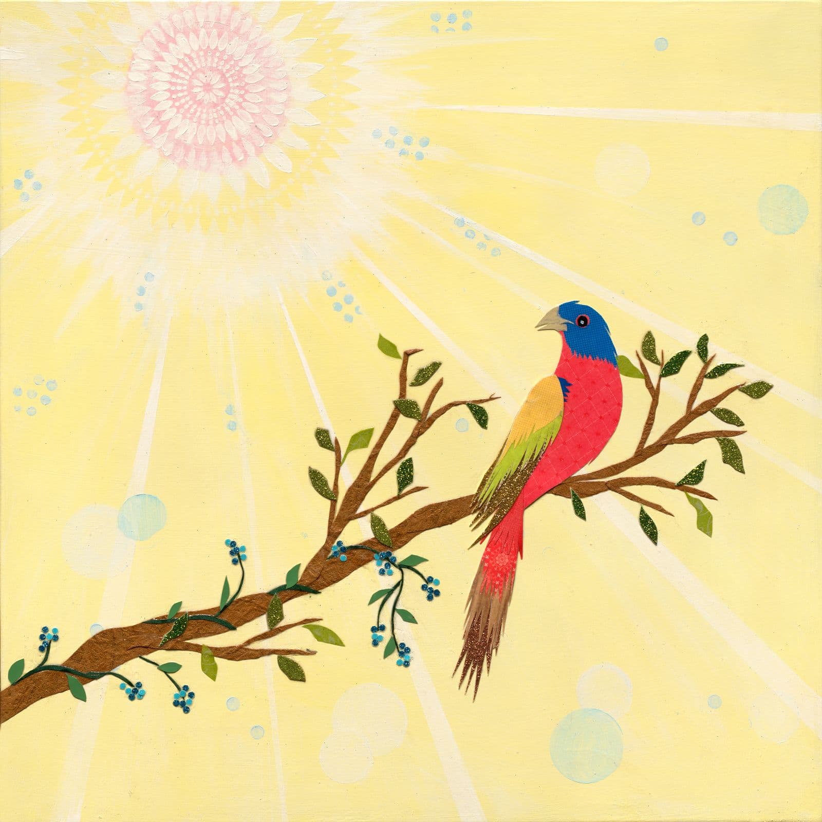 Waking Light — layered paper collage by Jennifer Peck