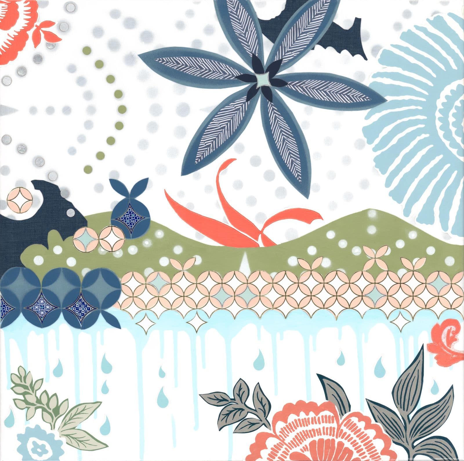 Wild at Heart — layered paper collage by Jennifer Peck