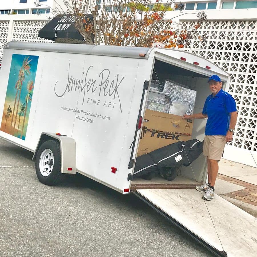 Steve loading the art trailer